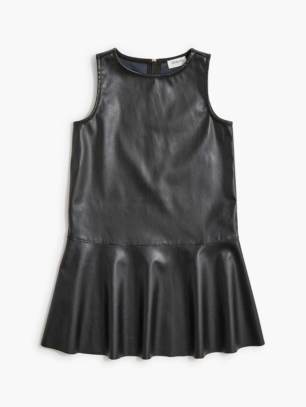 Crewcuts Faux Leather Black Sleeveless Dress 4